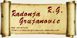 Radonja Grujanović vizit kartica